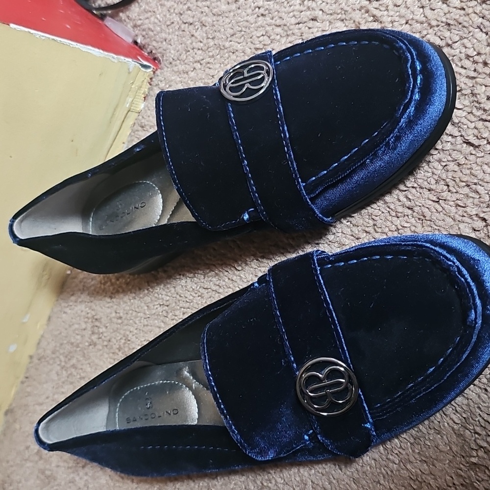 Bandolino Navy Blue Velvet Loafers